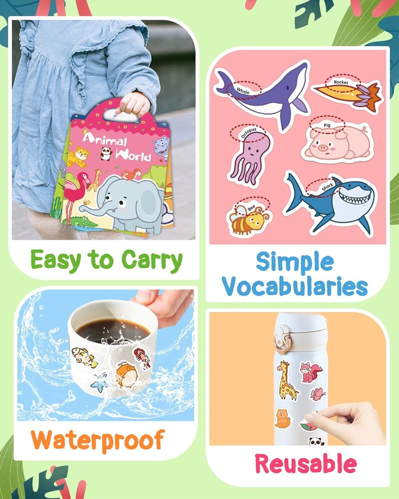 Benresive Reusable Sticker Books for Toddlers, 3 Sets Travel Stickers for Kids, Toddler Sticker Book, Crafts Activities for Toddlers, 3 and Up Birthday Gifts Travel Toys - Image 5
